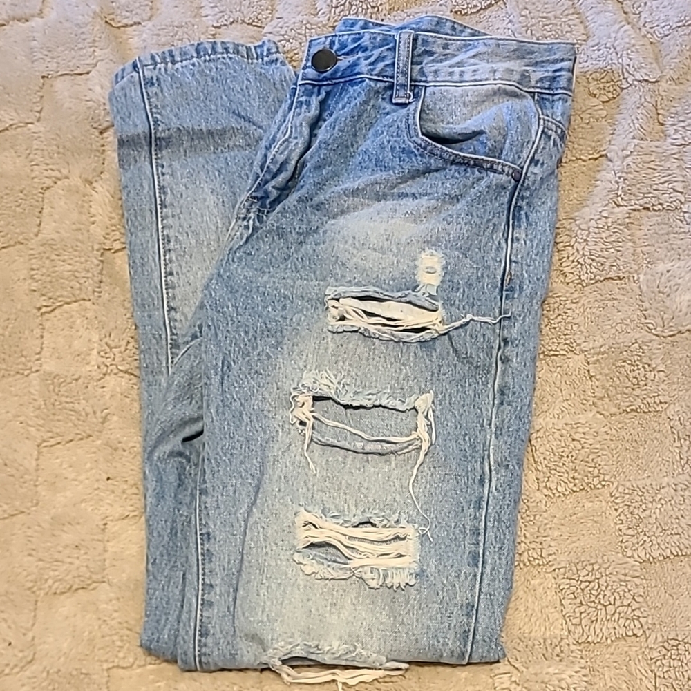 Distressed Light Blue Jeans